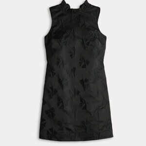 New Draper James Bow Coquette Jacquard Sleeveless Dress RSVP XS X-Sm Black Shift